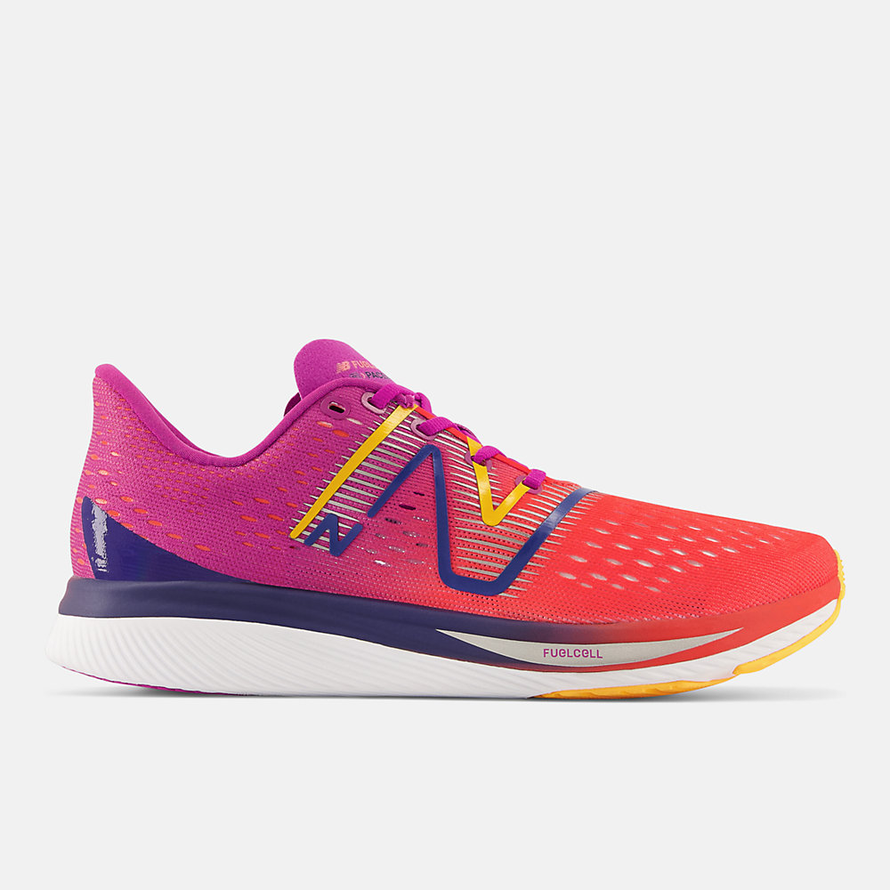 New Balance FuelCell SuperComp Pacer Shoes Electric Red with Magenta Pop